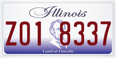IL license plate Z018337