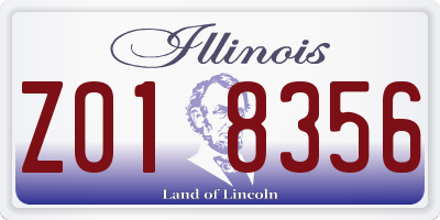 IL license plate Z018356