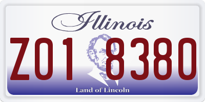 IL license plate Z018380