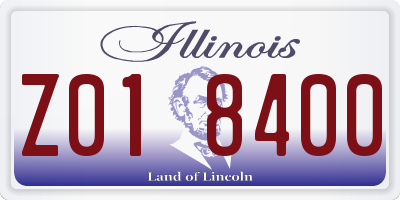 IL license plate Z018400