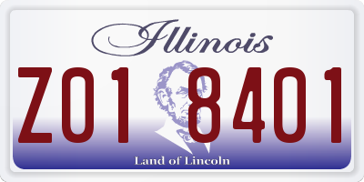 IL license plate Z018401