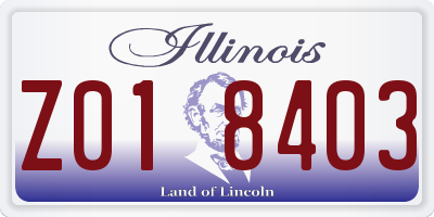 IL license plate Z018403