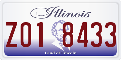IL license plate Z018433