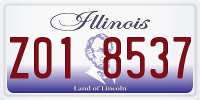 IL license plate Z018537
