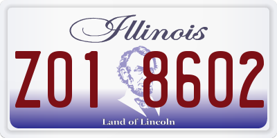 IL license plate Z018602