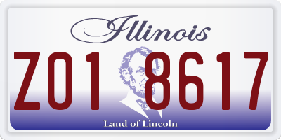 IL license plate Z018617