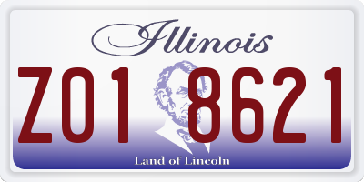 IL license plate Z018621