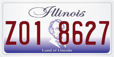 IL license plate Z018627