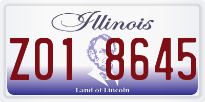 IL license plate Z018645