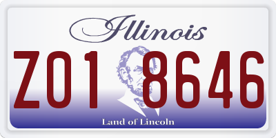 IL license plate Z018646