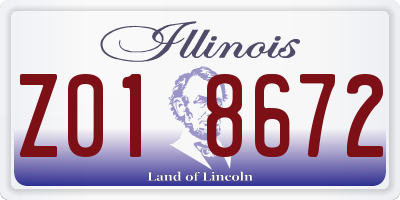 IL license plate Z018672