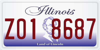 IL license plate Z018687