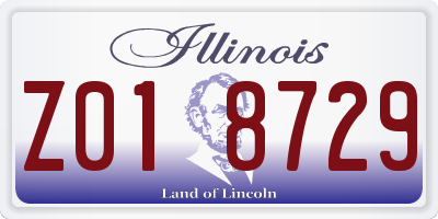 IL license plate Z018729