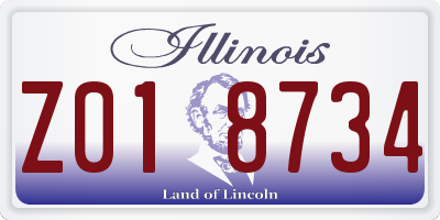 IL license plate Z018734