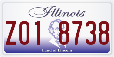 IL license plate Z018738