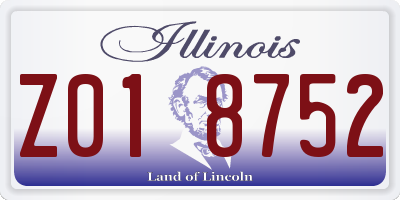 IL license plate Z018752