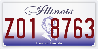 IL license plate Z018763