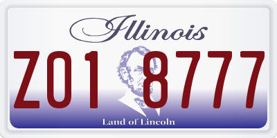 IL license plate Z018777