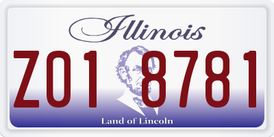 IL license plate Z018781