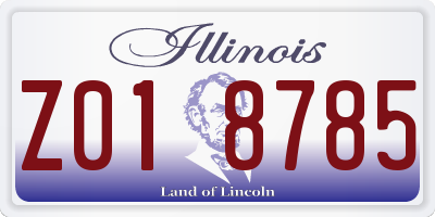 IL license plate Z018785