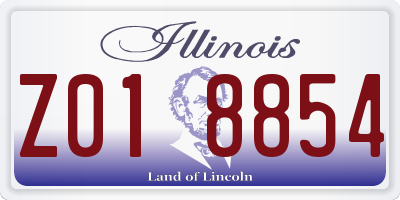 IL license plate Z018854