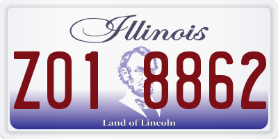 IL license plate Z018862