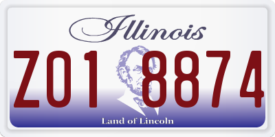 IL license plate Z018874