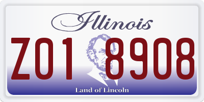 IL license plate Z018908