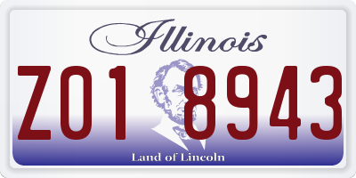 IL license plate Z018943