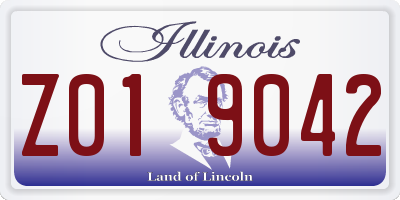 IL license plate Z019042