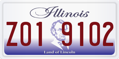 IL license plate Z019102