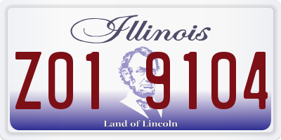 IL license plate Z019104
