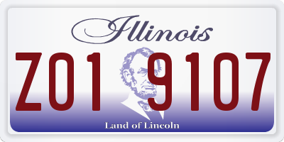 IL license plate Z019107