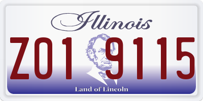 IL license plate Z019115