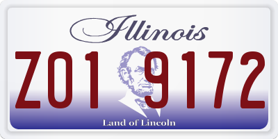 IL license plate Z019172