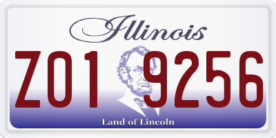 IL license plate Z019256