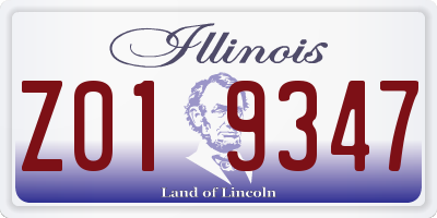 IL license plate Z019347