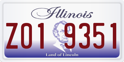 IL license plate Z019351
