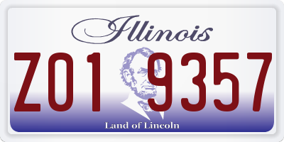 IL license plate Z019357