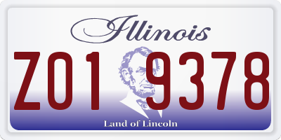 IL license plate Z019378