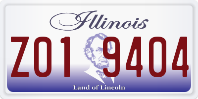 IL license plate Z019404