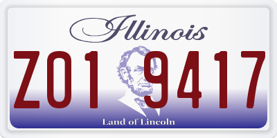 IL license plate Z019417