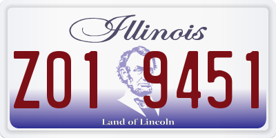 IL license plate Z019451