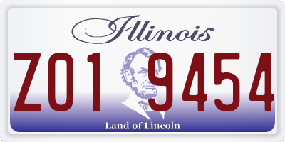 IL license plate Z019454