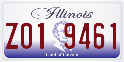 IL license plate Z019461