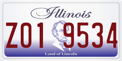 IL license plate Z019534
