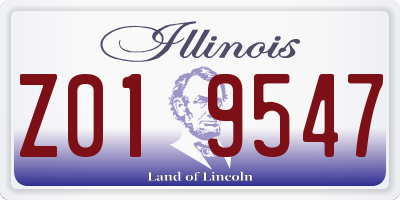 IL license plate Z019547