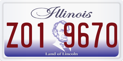 IL license plate Z019670