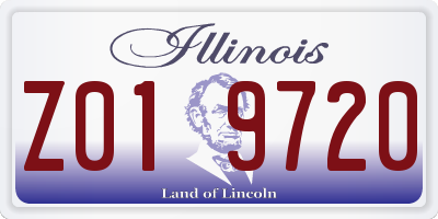 IL license plate Z019720