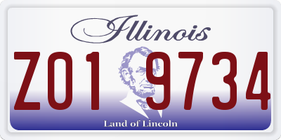 IL license plate Z019734